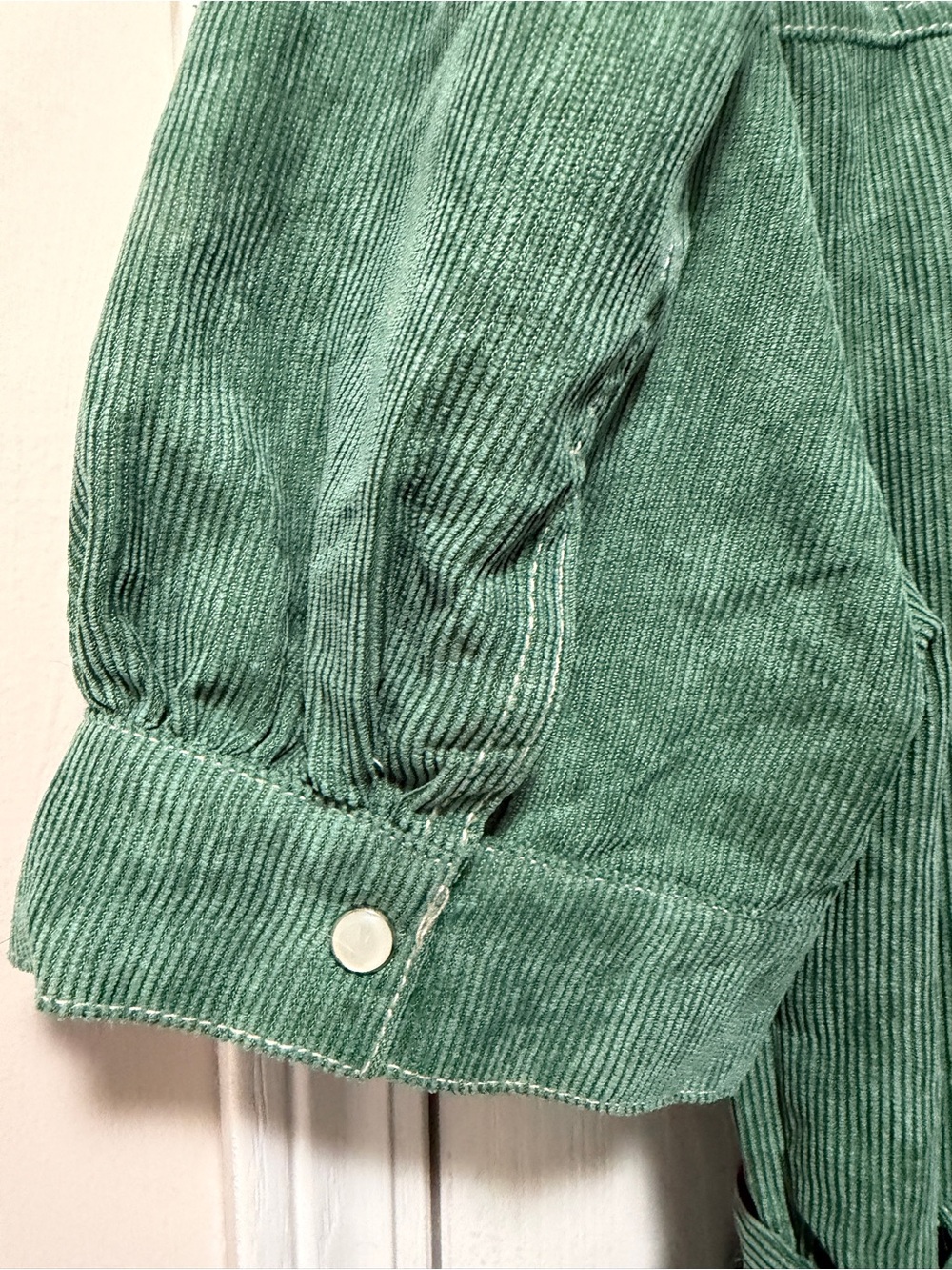 entro Green Corduroy Jumpsuit with Matching Belt - Picture 6 of 7